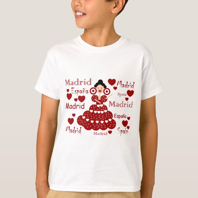 Camiseta Madrid España muñeca flamenca (Anverso)