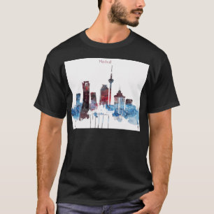 Camiseta Madrid España Skyline Watercolor