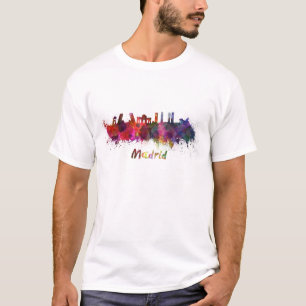 Camiseta Madrid skyline in watercolor