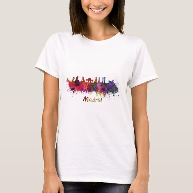 Camiseta Madrid skyline in watercolor (Anverso)