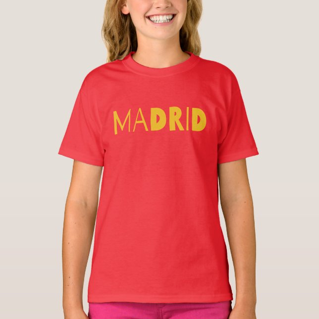 Camiseta Madrid Spanish city typography logo design. (Anverso)