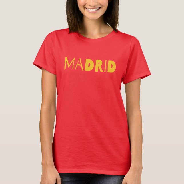 Camiseta Madrid Spanish city typography logo design. (Anverso)