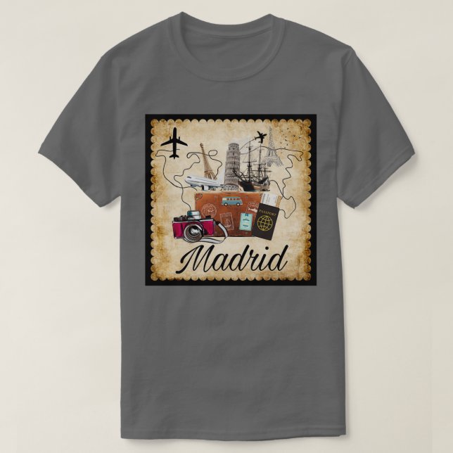 Camiseta Madrid World Travel Souvenir Travel Destination Tr (Diseño del anverso)