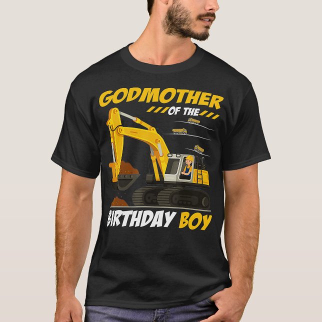 Camiseta Madrina De La Construcción Del Niño De Cumpleaños (Anverso)
