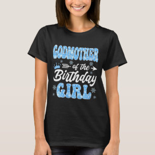 Camiseta Madrina de la cumpleañera copos de nieve
