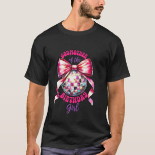 Camiseta Madrina De La Cumpleañera Lazo Rosa Familia Dis