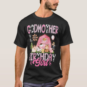 Camiseta Madrina De La Cumpleañera Vaca De Granja Rosa Prim