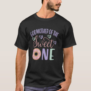 Camiseta Madrina de la dulce en su 1er cumpleaños Donut tem