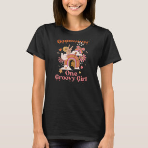 Camiseta Madrina De Un Chica De Groovy Boho Hippie Re