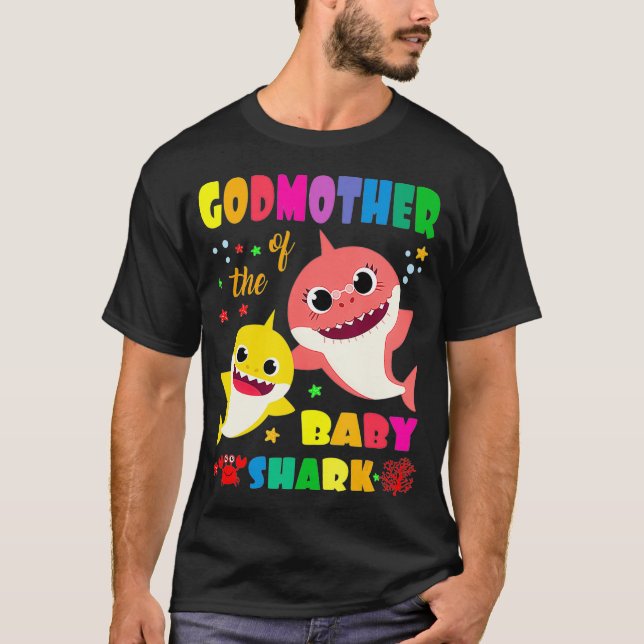 Camiseta Madrina Del Bebé Tiburón Cumpleaños Mamá Tiburón _ (Anverso)