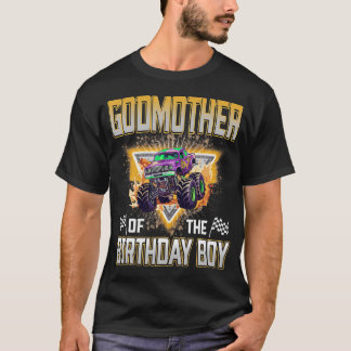 Camiseta Madrina Del Camión Monstruo Del Cumpleaños