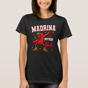 Camiseta Madrina Del Chica De Cumpleaños Dabbing Strawberry