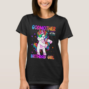 Camiseta Madrina del Chica de cumpleaños Dabbing Unicorn Pa