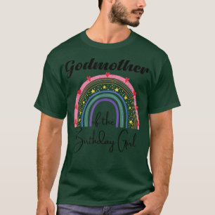 Camiseta Madrina del Chica de cumpleaños Rainbow Boho Nacid