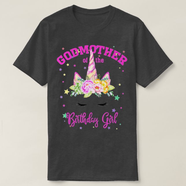 Camiseta ¡Madrina del Chica de Cumpleaños! Unicorn Lashes G (Diseño del anverso)