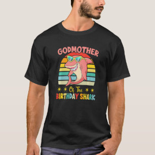 Camiseta Madrina Del Cumpleaños De La Familia Del Tiburón C