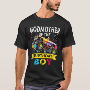 Camiseta Madrina del Cumpleaños del Niño Camión Monstruo Cu
