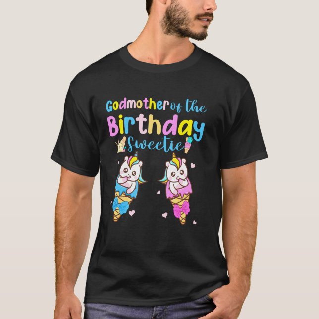 Camiseta Madrina Del Cumpleaños Dulce Chica Helado Crema T (Anverso)