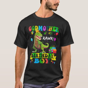 Camiseta Madrina del niño cumpleaños T Rex RAWR Dinosaur