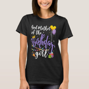 Camiseta Madrina Del Tema Del Chica De Cumpleaños Familia D