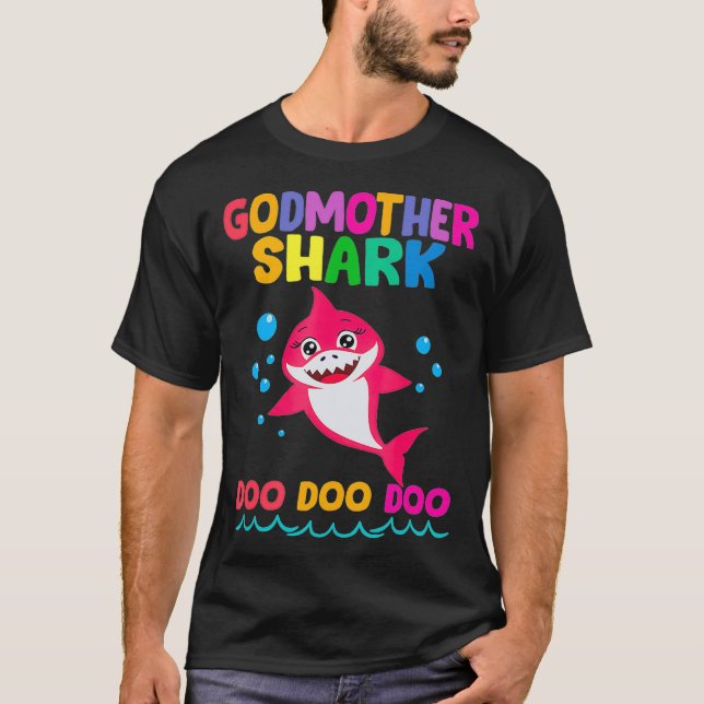 Camiseta Madrina regalo de tiburón bebé lindo tiburón bebé  (Anverso)