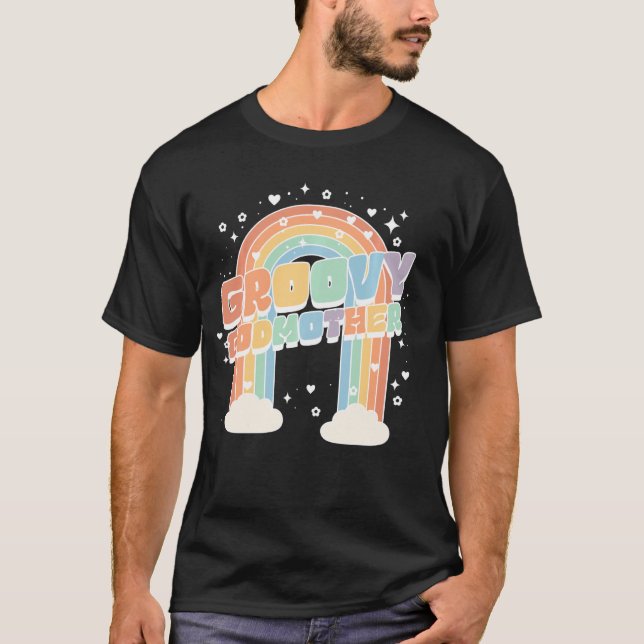 Camiseta Madrina Segundo Cumpleaños Arcoiris Dos Groovy 2B (Anverso)