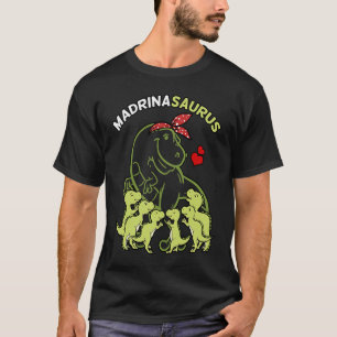 Camiseta Madrinasaurus Madrina 6 niños Dinosaurio Día de la