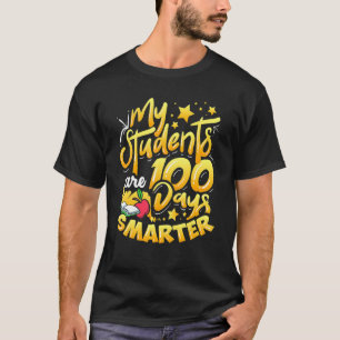 Camiseta Maestra 100.º día de escuela 100 días más intelige