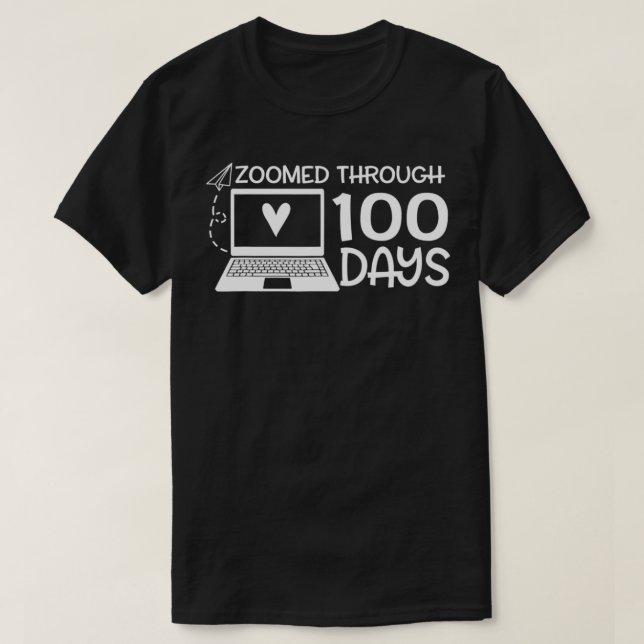 Camiseta Maestra 100° Día De Regalo Escolar Zoomed Through  (Diseño del anverso)