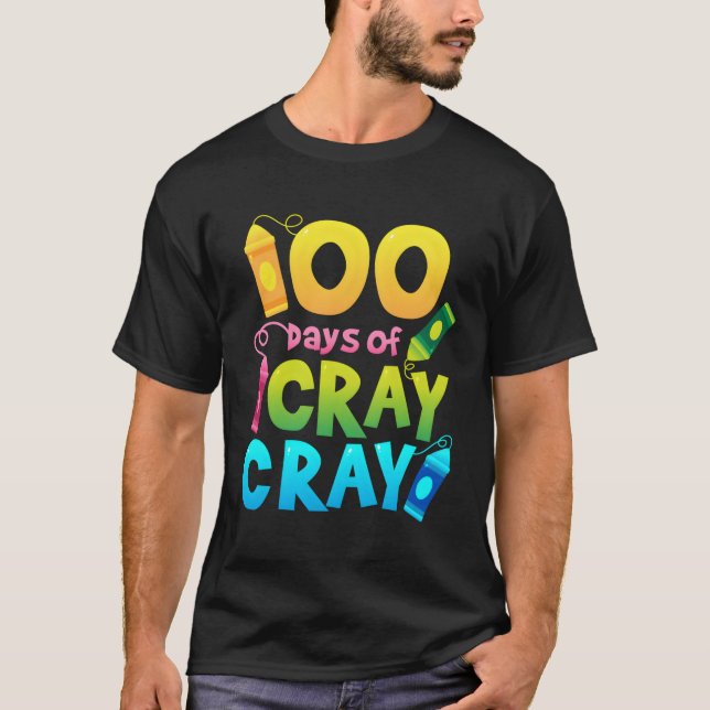 Camiseta Maestra 100 Días Reza Cray Shirt De Regalos Escola (Anverso)