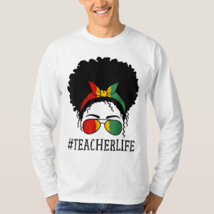 Camiseta Maestra africana desordenada broma mona de histori