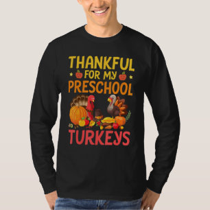 Camiseta Maestra agradecida por mis pavos de preescolar Fel