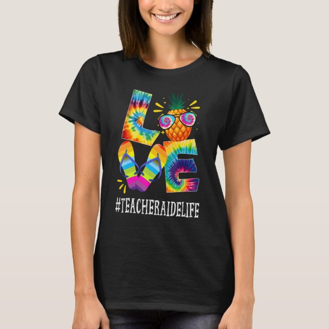 Camiseta Maestra Aide Love Pineapple Summer Off Due Tie D (Anverso)