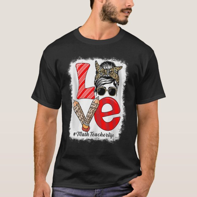 Camiseta Maestra Ama Al Desordenado Bun Leopard De Vuelta A (Anverso)