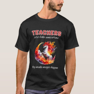 Camiseta Maestra Amante de Unicornios Hacer que la Magia Su