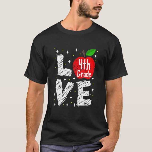 Camiseta Maestra Amor 4º grado Apple (Anverso)