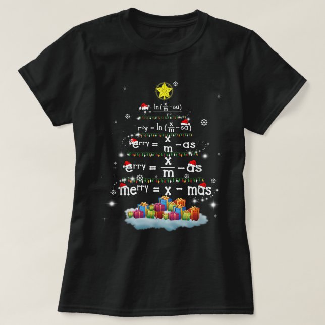 Camiseta Maestra: Árbol de Navidad Navidades divertidos mat (Diseño del anverso)