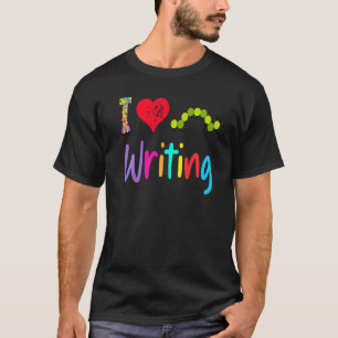 Camiseta Maestra bibliotecaria Me encanta escribir oruga ha