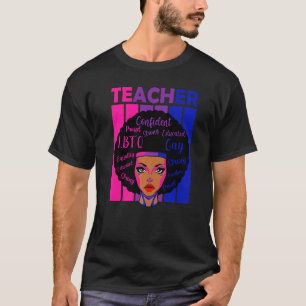Camiseta Maestra bisexual Lgbt Q Mujer afro sutil orgullo b