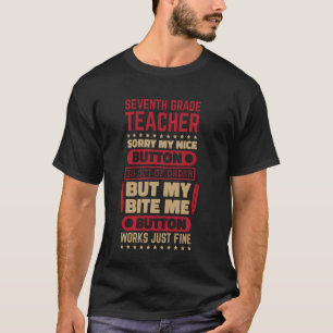 Camiseta Maestra Bite Button de séptimo grado para el sépti