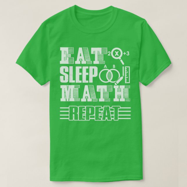 Camiseta Maestra come matemáticas repetidas (Diseño del anverso)