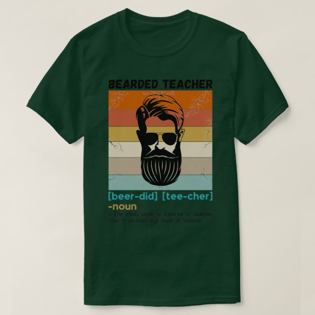 Camiseta Maestra con barba Definición Graciosa Maestra con  (Diseño del anverso)