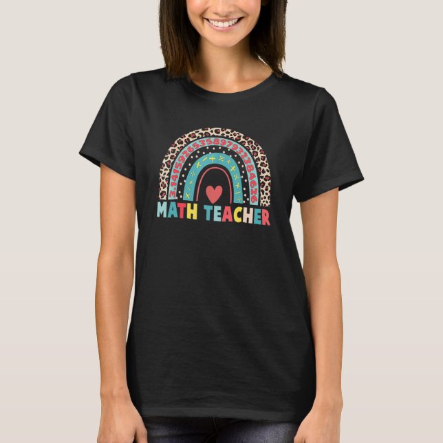 Camiseta Maestra con diseño de arco iris de leopardo (Anverso)