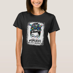 Camiseta Maestra con sangre desordenada aprende educación e