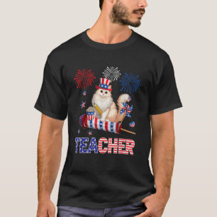 Camiseta Maestra corta angora turca 4 de julio Bandera esta