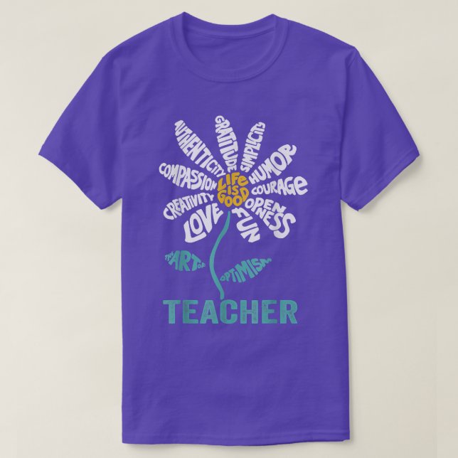 Camiseta Maestra Daisy Teach School Sunflower  (Diseño del anverso)