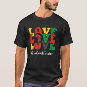 Camiseta Maestra de 2º grado Ama a las mujeres groovy Histo