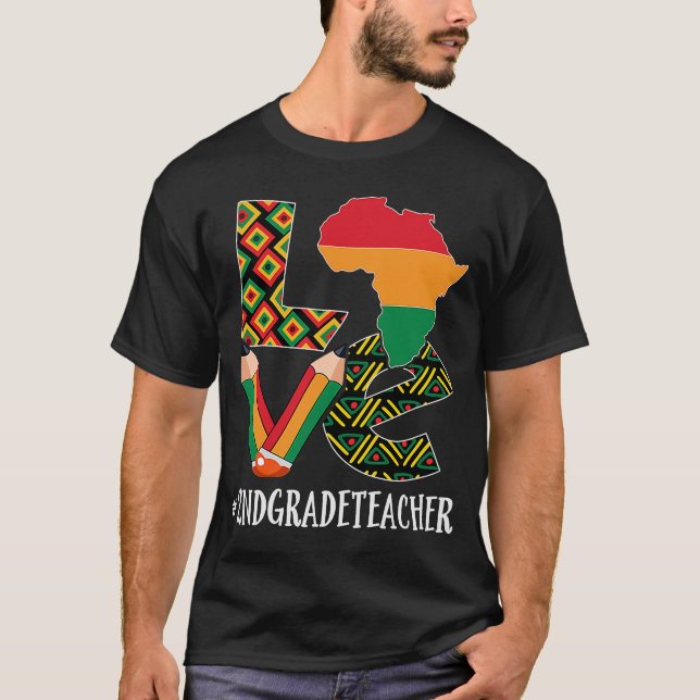 Camiseta Maestra de 2º grado ama la Black Hist afroamerican (Anverso)