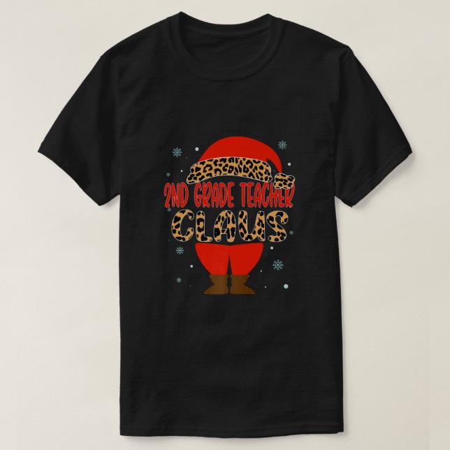 Camiseta Maestra de 2º grado Claus Navidades de Santa Hat p (Diseño del anverso)