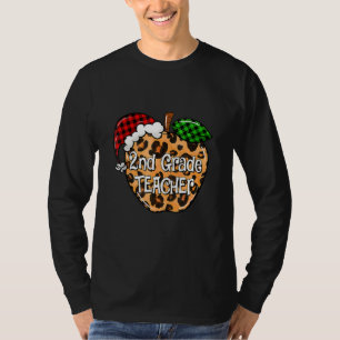 Camiseta Maestra de 2º grado, navidad, atrapó al leopardo A